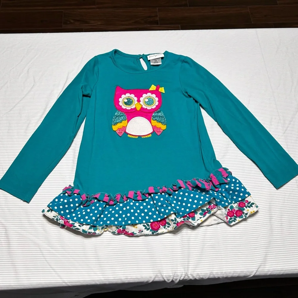 Emily Rose Big Girls 8 Owl Set Long Sleeve‎ Shirt Matching Leggings Pink Teal